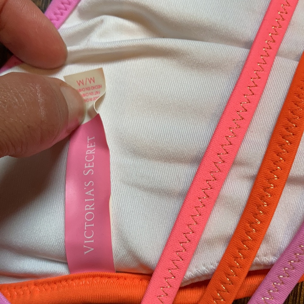 Victoria’s Secret Polka Dot Neon Straps Bikini Top Gem